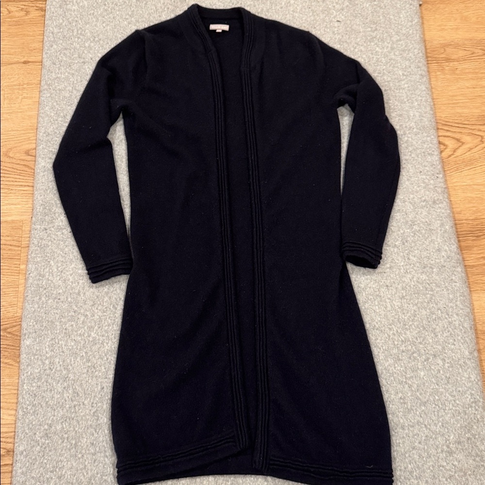 ELLIE KAI Cashmere open front long cardigan sweater-XS